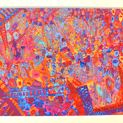 文明と昼寝　高見沢耳のジクレー版画作品　一点物の版画作品です(A4サイズ) 文明と昼寝 高見沢耳のジクレー版画作品 一点物の版画作品です