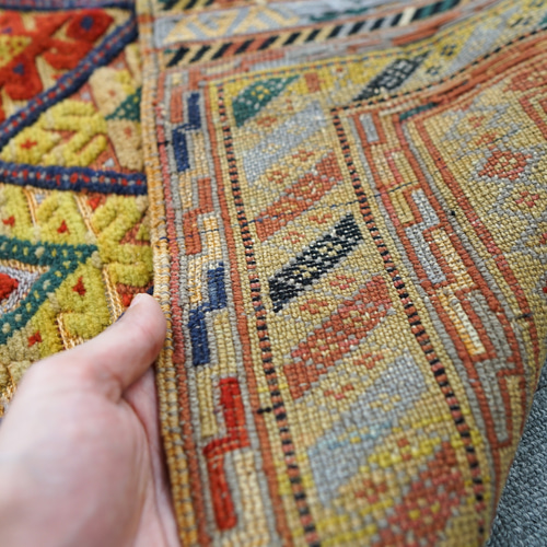 126×93cmアフガニスタン の マシュワニ手織り キリム 手織り絨毯