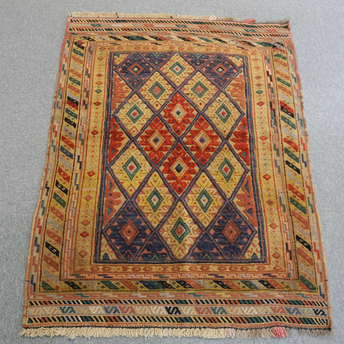 アフガニスタン 手織りキリム 150cm×111cm トライバルラグ アフガニスタン 手織り キリム 絨毯 ラグ アフガニスタン手織り キリム