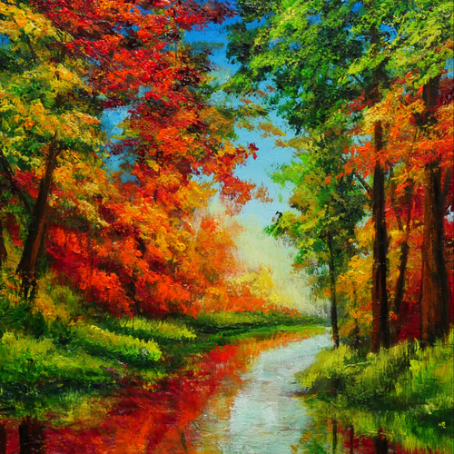 油絵 風景画オーダー 油絵】B4オーダーメイド 絵画 HR 通販 17486845｜Creema(クリーマ)