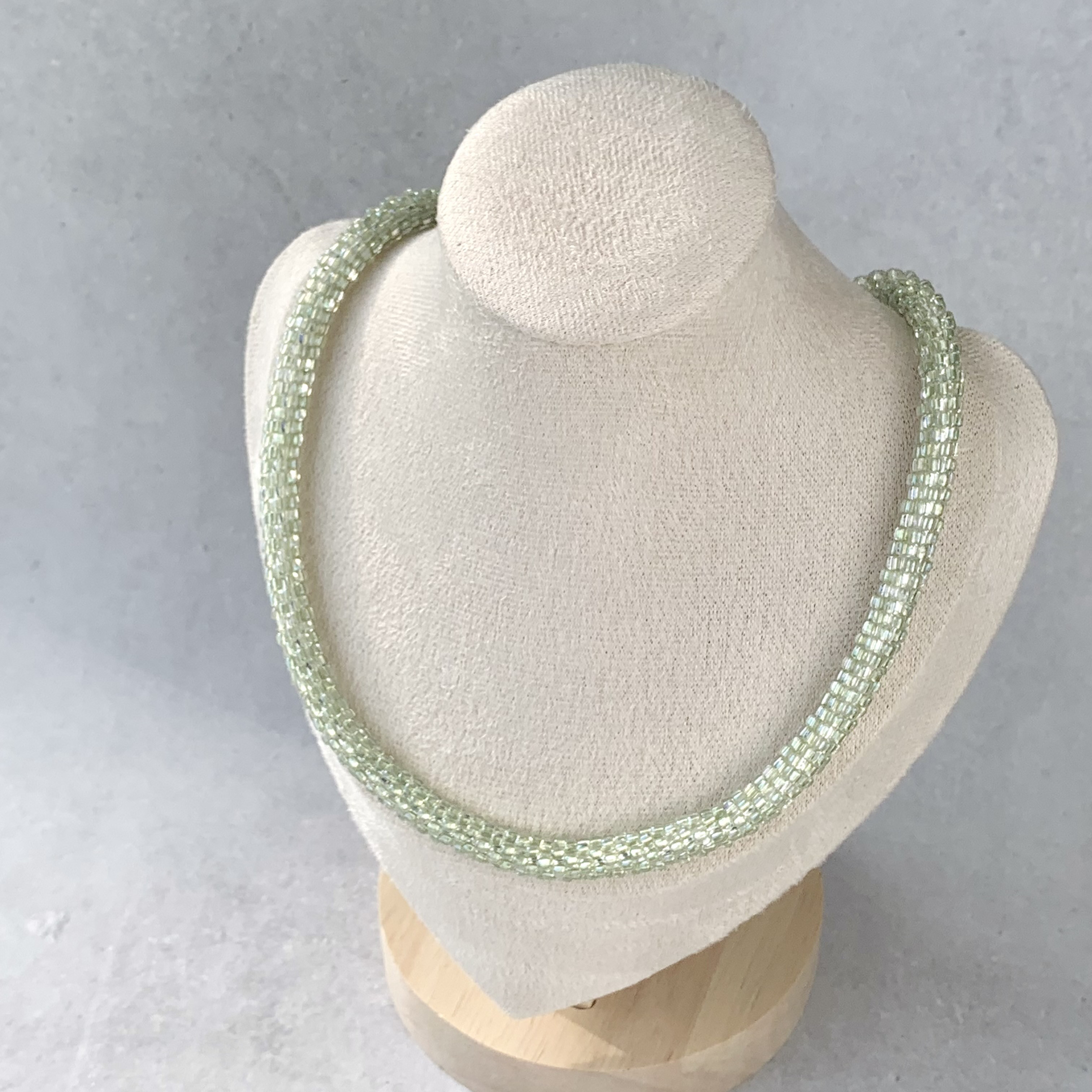 Dazzle Collection】ビーズクロッシェネックレス[crystal mint]:ミント