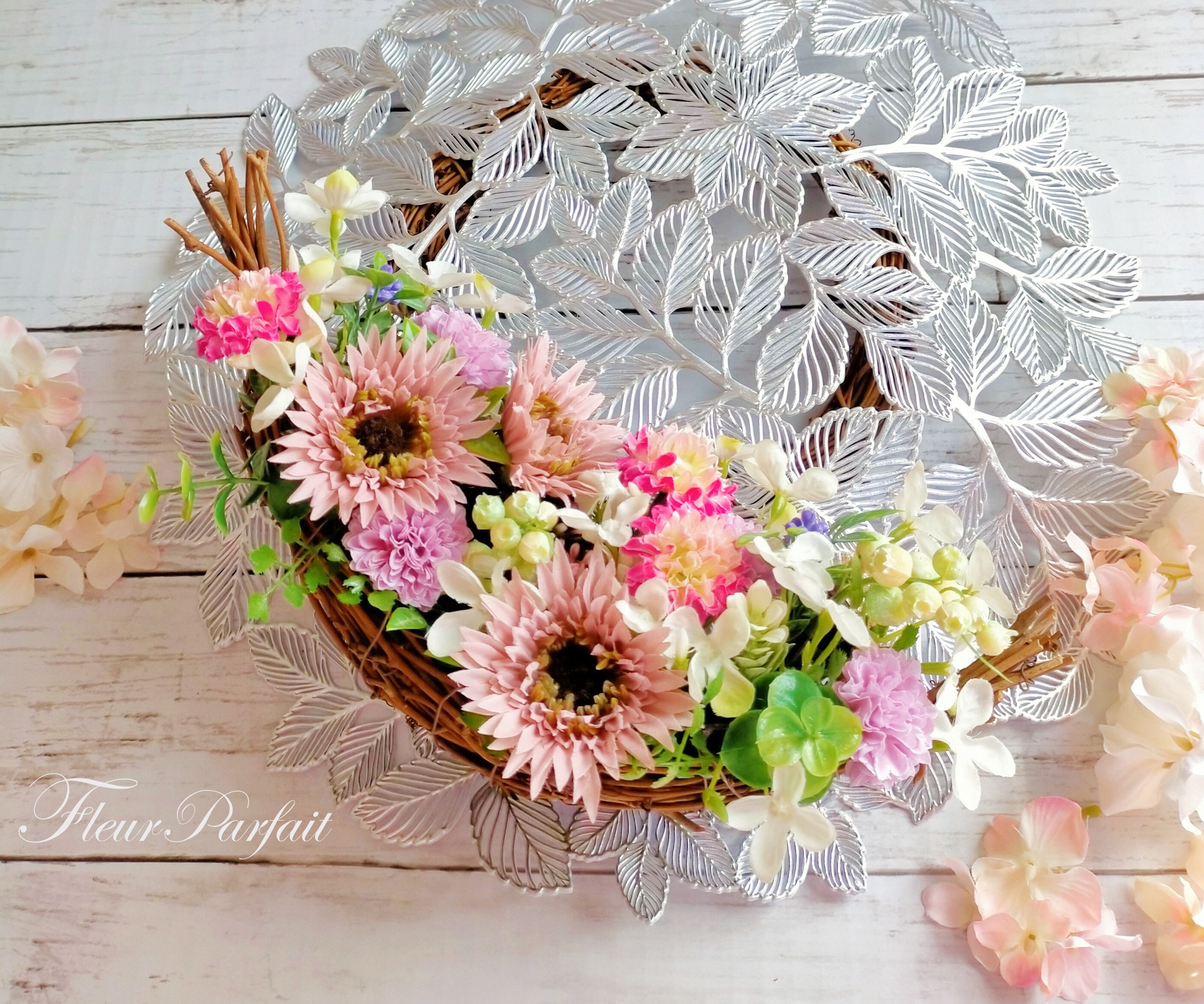 花かごリース✿ミスティローズガーデン 【公式通販】