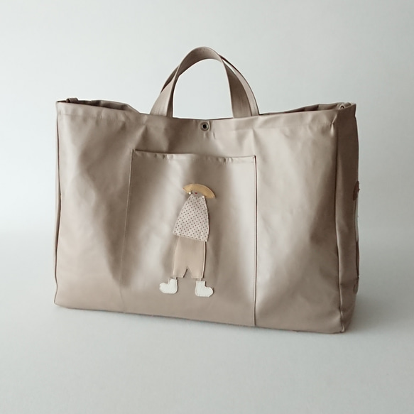 annco leather 2way tote L [beige] 3枚目の画像