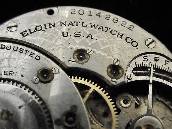 本物志向。1916年製造のエルジン懐中時計ジャンクです。　jw-413 6枚目の画像