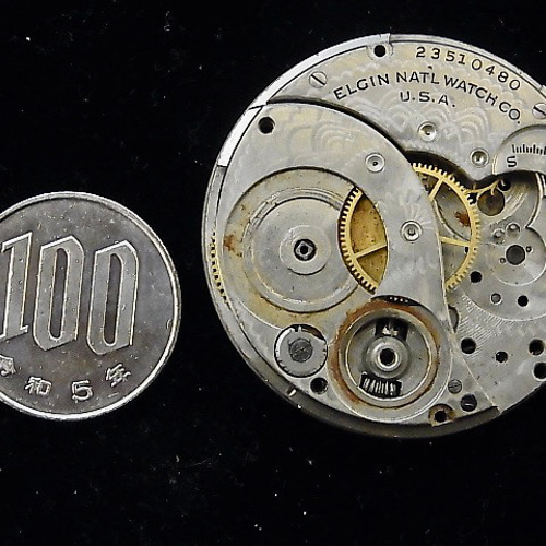 本物志向。1919年製造のエルジン懐中時計ジャンクです。 jw-414 その他 
