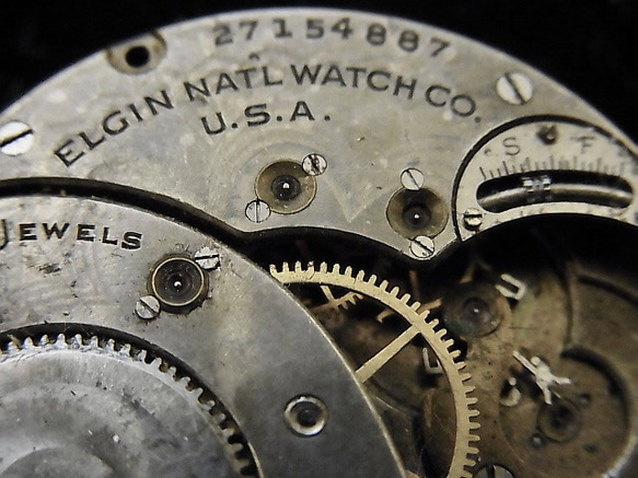 本物志向。1923年製造のエルジン懐中時計ジャンクです。　jw-415 6枚目の画像