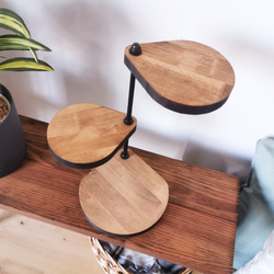 「BIGサイズ」小さなしずくのスタンドシェルフ （フチ無し） / 角置き ブラウン / アイアン 5枚目の画像