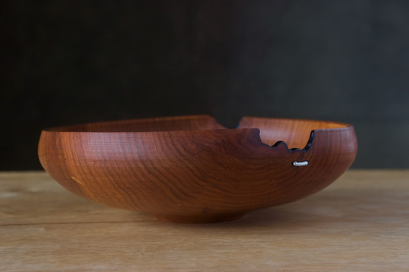 wooden bowl 21cm ヤマザクラのウッドボウル 木製サラダボウル 6枚目の画像