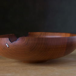 wooden bowl 21cm ヤマザクラのウッドボウル 木製サラダボウル 5枚目の画像