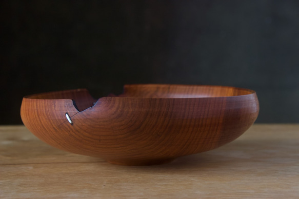 wooden bowl 21cm ヤマザクラのウッドボウル 木製サラダボウル 5枚目の画像
