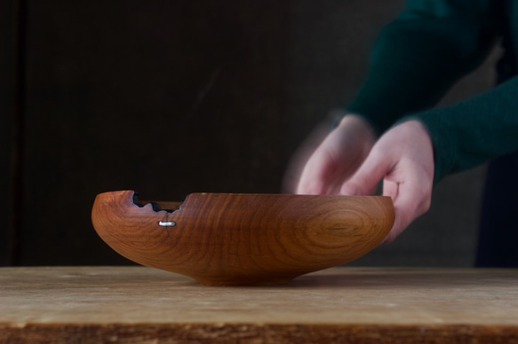 wooden bowl 21cm ヤマザクラのウッドボウル 木製サラダボウル 9枚目の画像