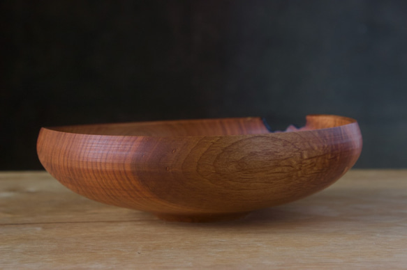 wooden bowl 21cm ヤマザクラのウッドボウル 木製サラダボウル 4枚目の画像