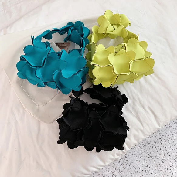3色♡360度フラワーショルダーバッグ 花束バッグ 3D花 花びら軽い 