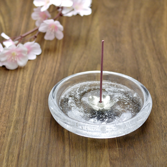 銀舞皿香立　五弁桜（クリア） 1枚目の画像