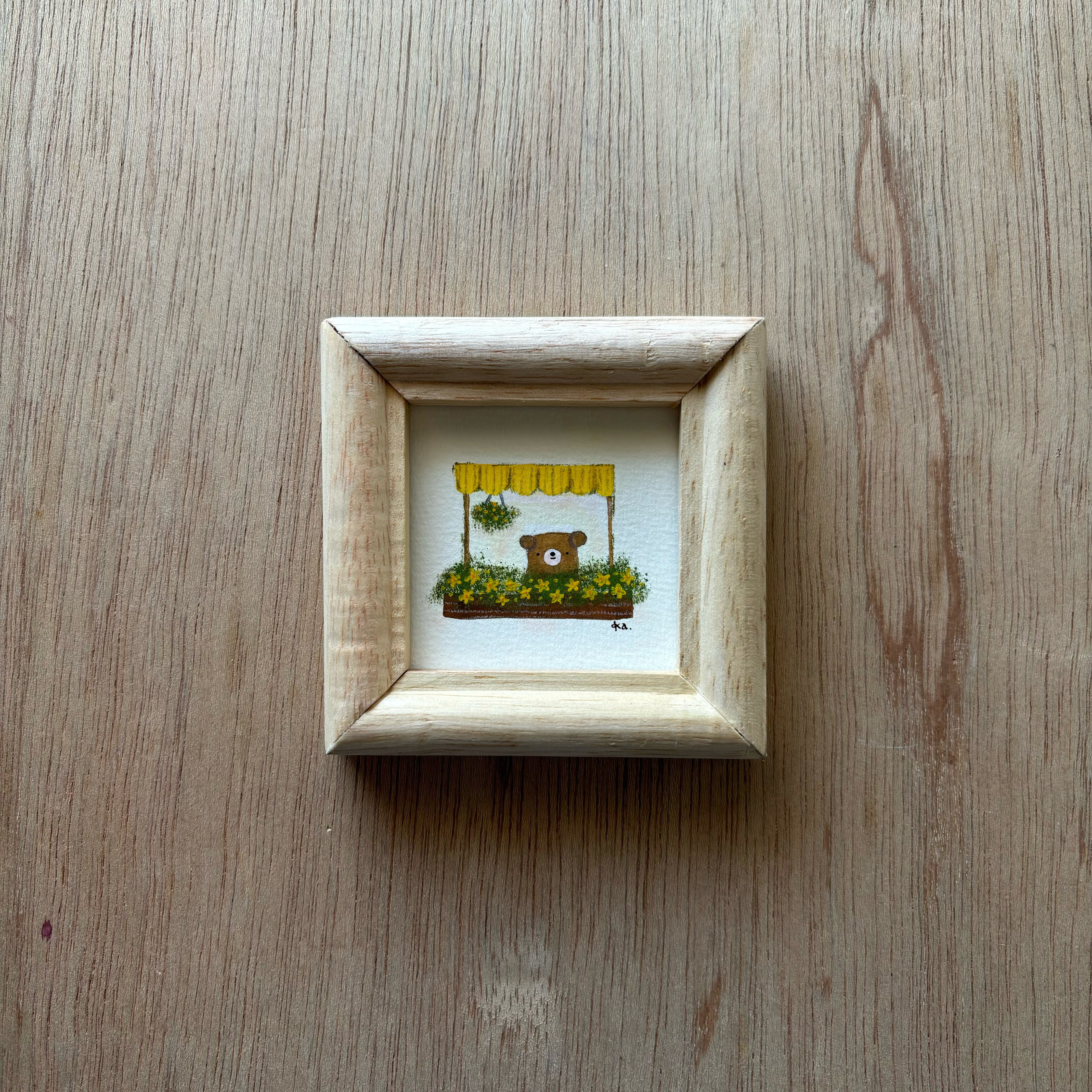 「窓辺の花」ミニ額　原画