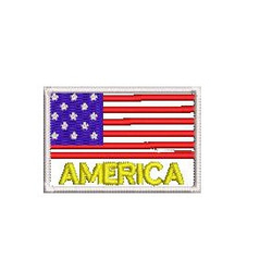 オーダー/ネーム文字入れ刺繍ワッペン金糸系/アメリカ国旗柄4.5cm×3cm 1枚目の画像