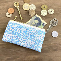 畳縁　零錢包　繡球花　日式　藍色的 第5張的照片