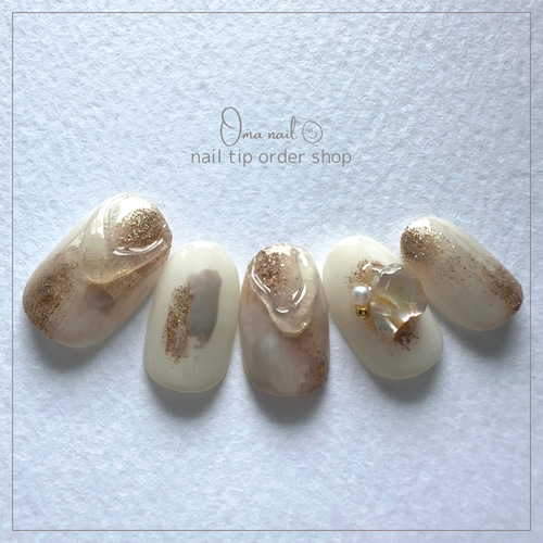ネイルチップサイズオーダー成人式ネイルブライダルネイルニュアンスネイル
