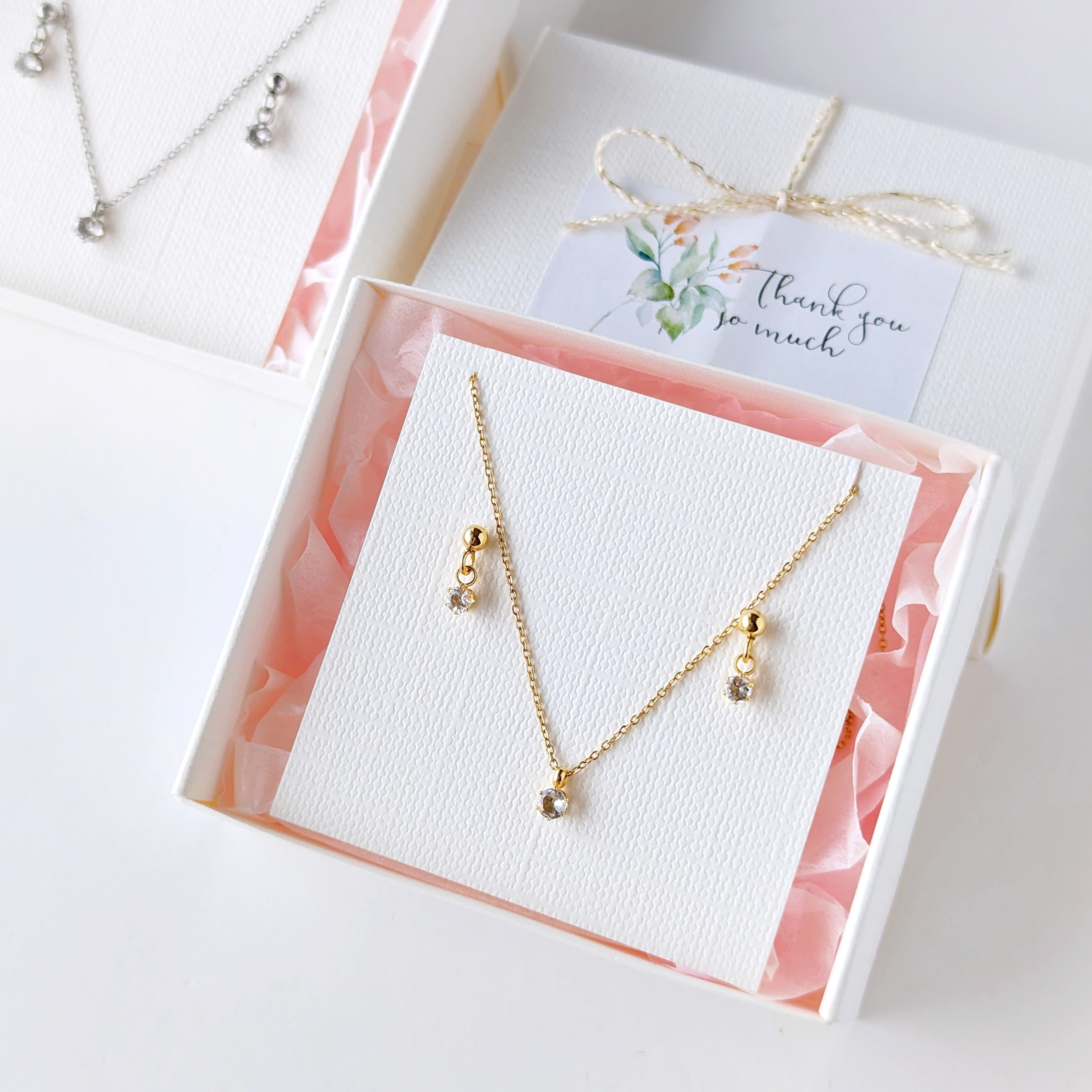 ＊2点セット＊ AAAAランク モルガナイト1粒プチピアス/イヤリング＆ネックレスセット 春の誕生石2026
