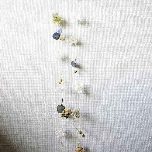 2.フラワーガーランド、フラワーモビール ナチュラルカラーのお花のモビール・ガーランド 2本セット