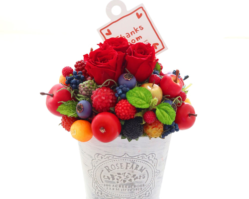 母の日ギフト】フルーツと木の実たっぷりのプリザーブドフラワー