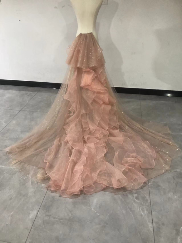 ふっくら柔らかなバックリボン ピンク 上質オーガンジー キラキラ  