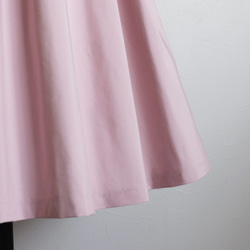 【成人女性裝！ ] 緞帶短袖褶襉喇叭洋裝【粉紅色】 第13張的照片
