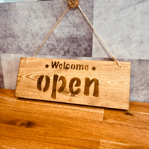 木製 OPEN／CLOSEプレートドアプレート サインプレート