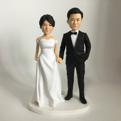 【オーダーメイド】 お写真からのウェディングフィギュア 服装とポーズ固定タイプ07 結婚式 ウェルカム フィギュア 二人 2枚目の画像