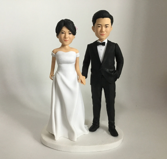 【オーダーメイド】 お写真からのウェディングフィギュア 服装とポーズ固定タイプ07 結婚式 ウェルカム フィギュア 二人 2枚目の画像