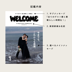 ゲストの目を惹く雑誌風ウェルカムボード ｜選べるパネルとキャンバス生地｜結婚式｜送料無料｜ポパイ風｜15 5枚目の画像