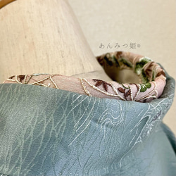 洗える刺繍半衿  渋色リーフ 4枚目の画像