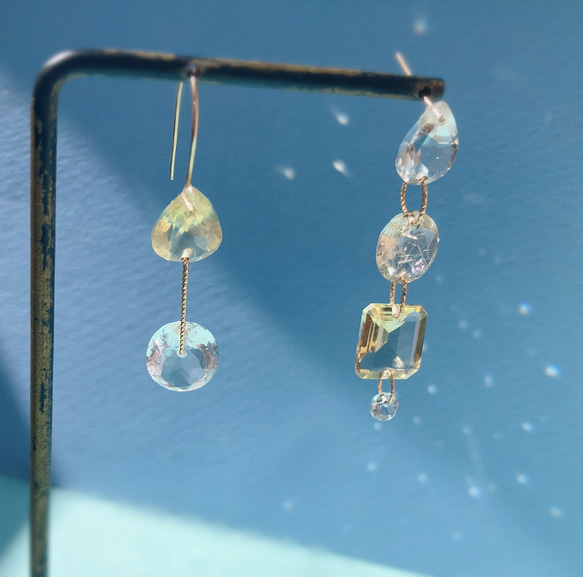 Prana gem drops ✴︎レモンクォーツ✴︎アクアマリン ✴︎クリスタル✴︎ゴールデンルチル 3枚目の画像