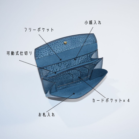 ほぼ1万円札サイズの小さい長財布　oxymoron（オクシモロン） アラスカレザーver.　 3枚目の画像