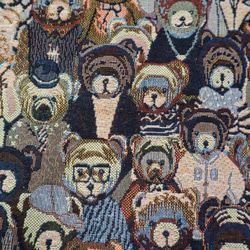 ゴブラン織り生地 ジャガード織り くま柄 5枚目の画像