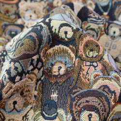 ゴブラン織り生地 ジャガード織り くま柄 3枚目の画像