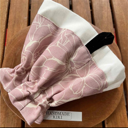 アームカバー　花柄　レトロフラワー　ピンク　キッチン　ガーデニング　ハンドメイド 3枚目の画像