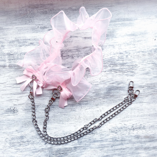 フリル スマホショルダー ストラップ ピンク その他アクセサリー