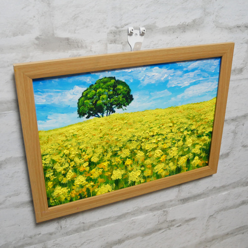 油絵 油彩 油彩画 絵 絵画　【三ノ倉高原菜の花畑】 油絵 油彩 油彩画 絵 絵画 【三ノ倉高原菜の花畑】（油絵作品