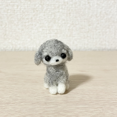羊毛フェルト　ミニチュアシュナウザー　3点 羊毛フェルトミニチュアシュナウザー