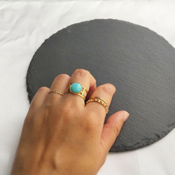 stainless　天然石　アマゾナイトリング　フリーサイズ　指輪　レディース　メンズ　シンプル　アレルギー対応 9枚目の画像