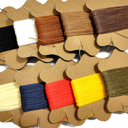 レザークラフト 糸 0.55mm 手縫い糸 ロウビキ糸 蝋引き糸 ロウ引き糸 副資材 ハンドメイド 手作り 1枚目の画像