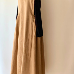 サイドギャザーのジャンパースカート　ハーフリネン　キャメル 14枚目の画像
