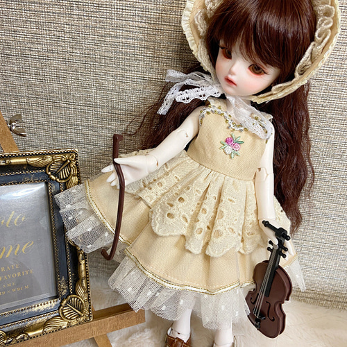 JANAYA ハンドメイド 幼SD 服 カーキ色森ガールワンピース 3点
