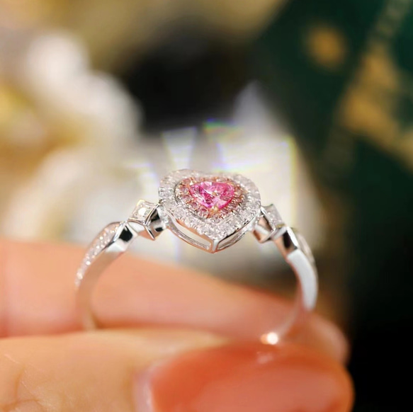 エンジェルハート ピンクダイヤモンド 18K リング 7枚目の画像