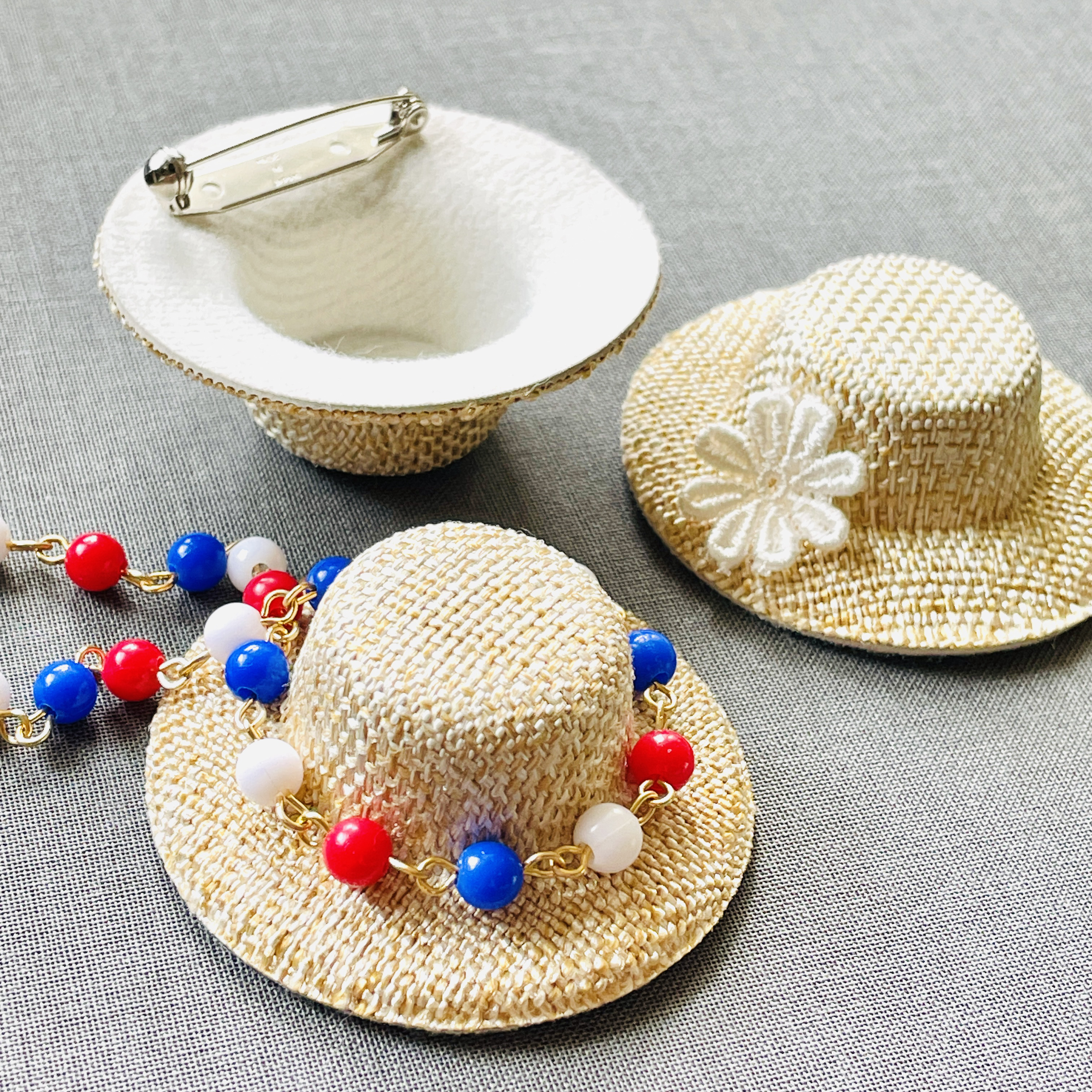 ゆり様オーダーページ　くまさん麦わら帽子　ハンドメイド