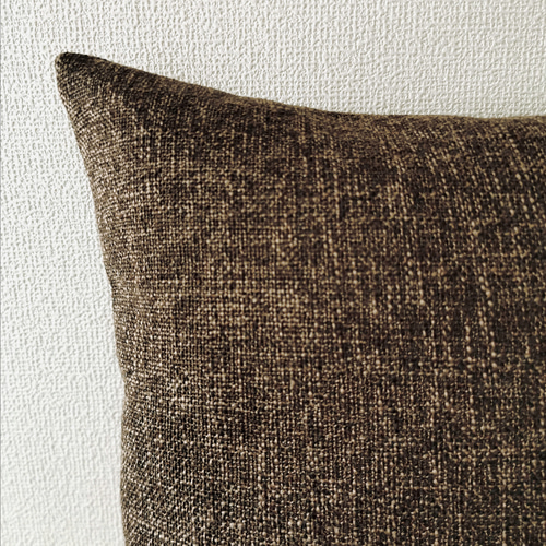 手洗いOK♪ モク調 ブラウン クッションカバー 45×45㎝ ファスナー付