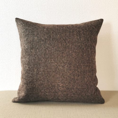 手洗いOK♪ モク調 ブラウン クッションカバー 45×45㎝ ファスナー付