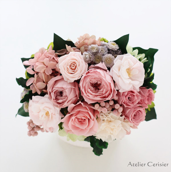 プリザーブドフラワー＜シャルロットM＞くすみピンク 【Creema限定】お祝い 4枚目の画像