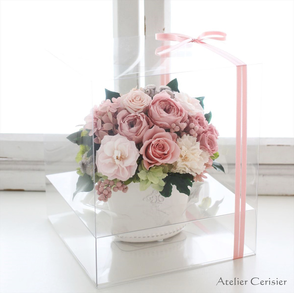 プリザーブドフラワー＜シャルロットM＞くすみピンク 【Creema限定】お祝い 5枚目の画像